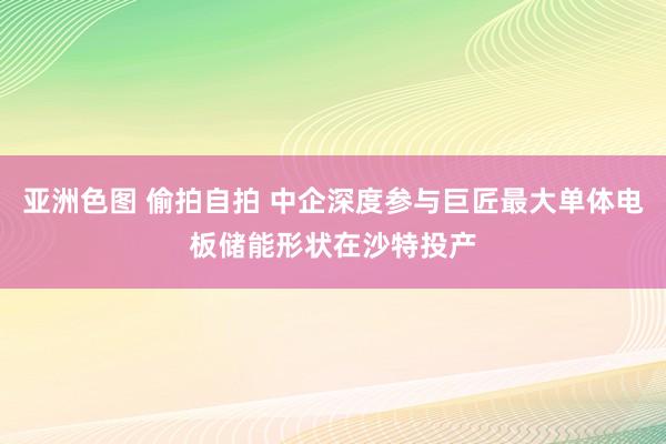 亚洲色图 偷拍自拍 中企深度参与巨匠最大单体电板储能形状在沙特投产