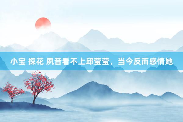 小宝 探花 夙昔看不上邱莹莹，当今反而感情她
