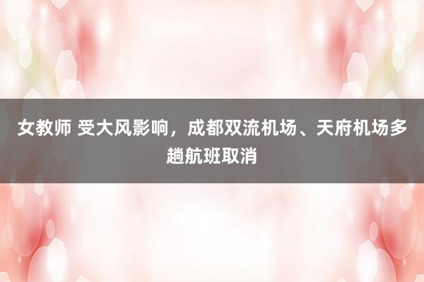 女教师 受大风影响，成都双流机场、天府机场多趟航班取消