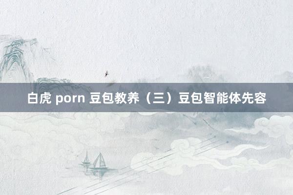 白虎 porn 豆包教养（三）豆包智能体先容