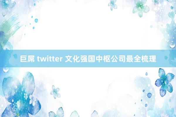 巨屌 twitter 文化强国中枢公司最全梳理