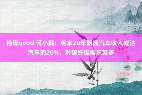 艳母qvod 何小鹏：将来20年飘扬汽车收入或达汽车的20%，对碳纤维需求繁多